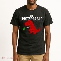 Cute & Funny I Am Unstoppable T-Rex Dinosaur Tall T-Shirt thumb 2