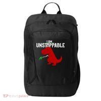 Cute & Funny I Am Unstoppable T-Rex Dinosaur City Backpack thumb 0