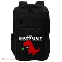 Cute & Funny I Am Unstoppable T-Rex Dinosaur Impact Tech Backpack thumb 0