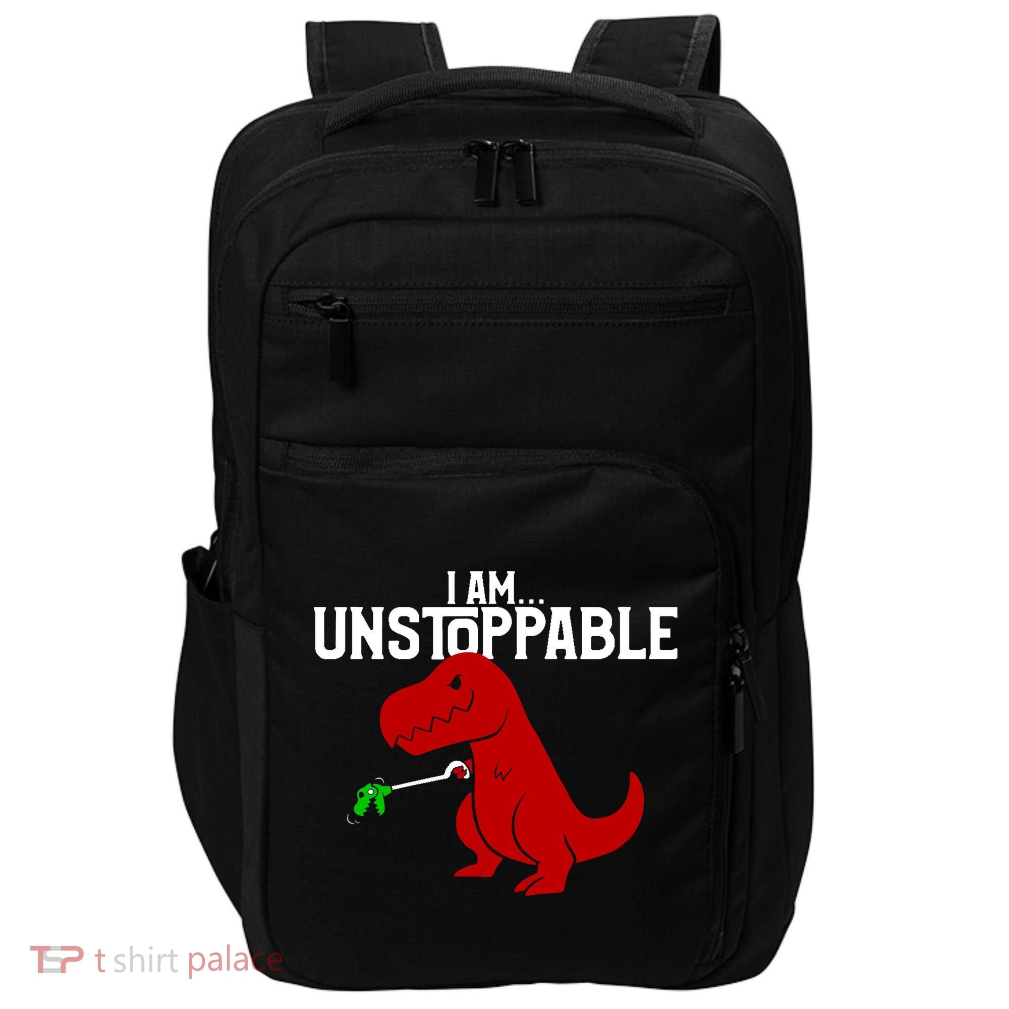 Cute & Funny I Am Unstoppable T-Rex Dinosaur Impact Tech Backpack