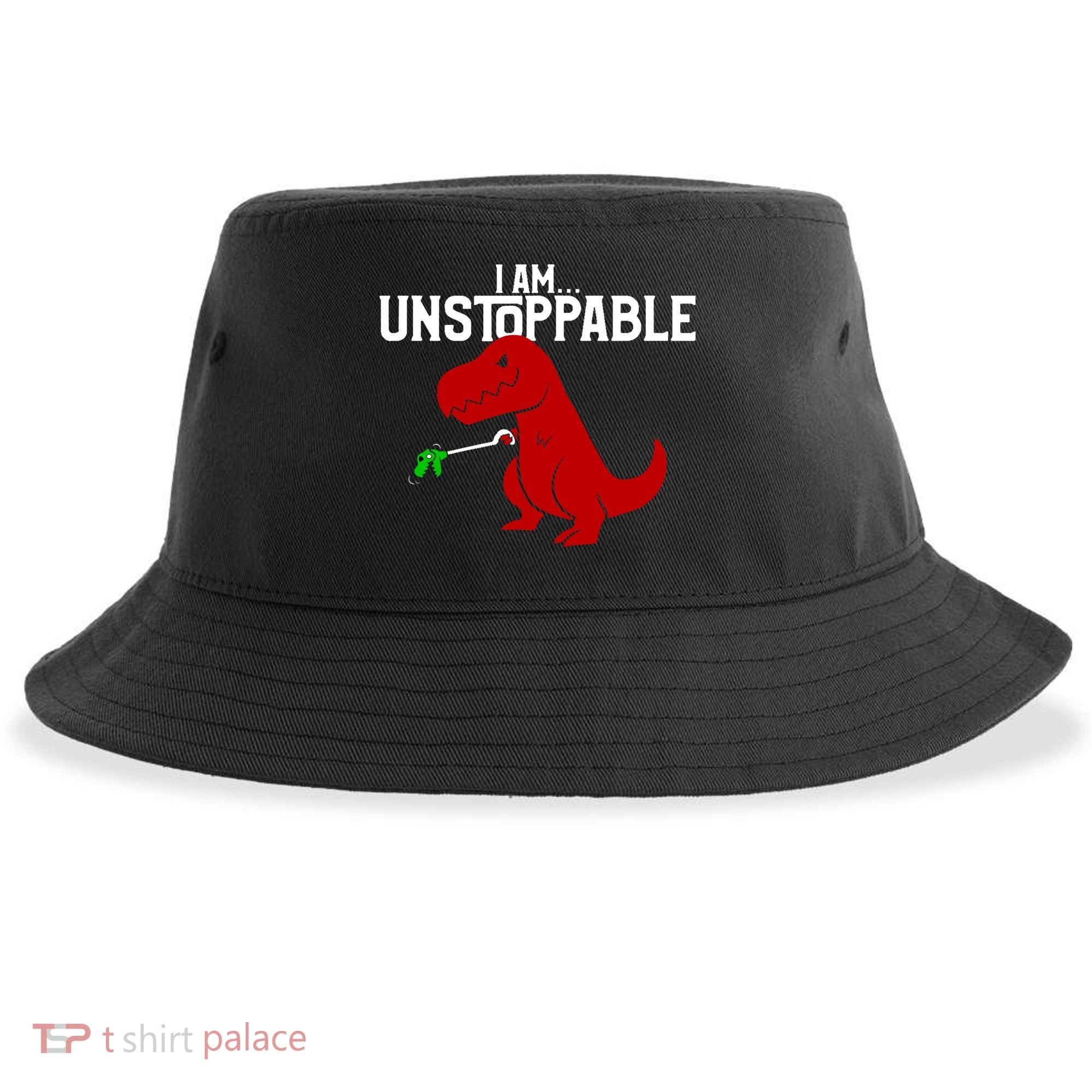 Cute & Funny I Am Unstoppable T-Rex Dinosaur Sustainable Bucket Hat