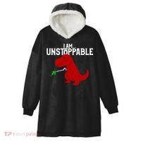 Cute & Funny I Am Unstoppable T-Rex Dinosaur Hooded Wearable Blanket thumb 0