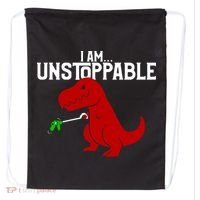Cute & Funny I Am Unstoppable T-Rex Dinosaur Drawstring Bag thumb 0