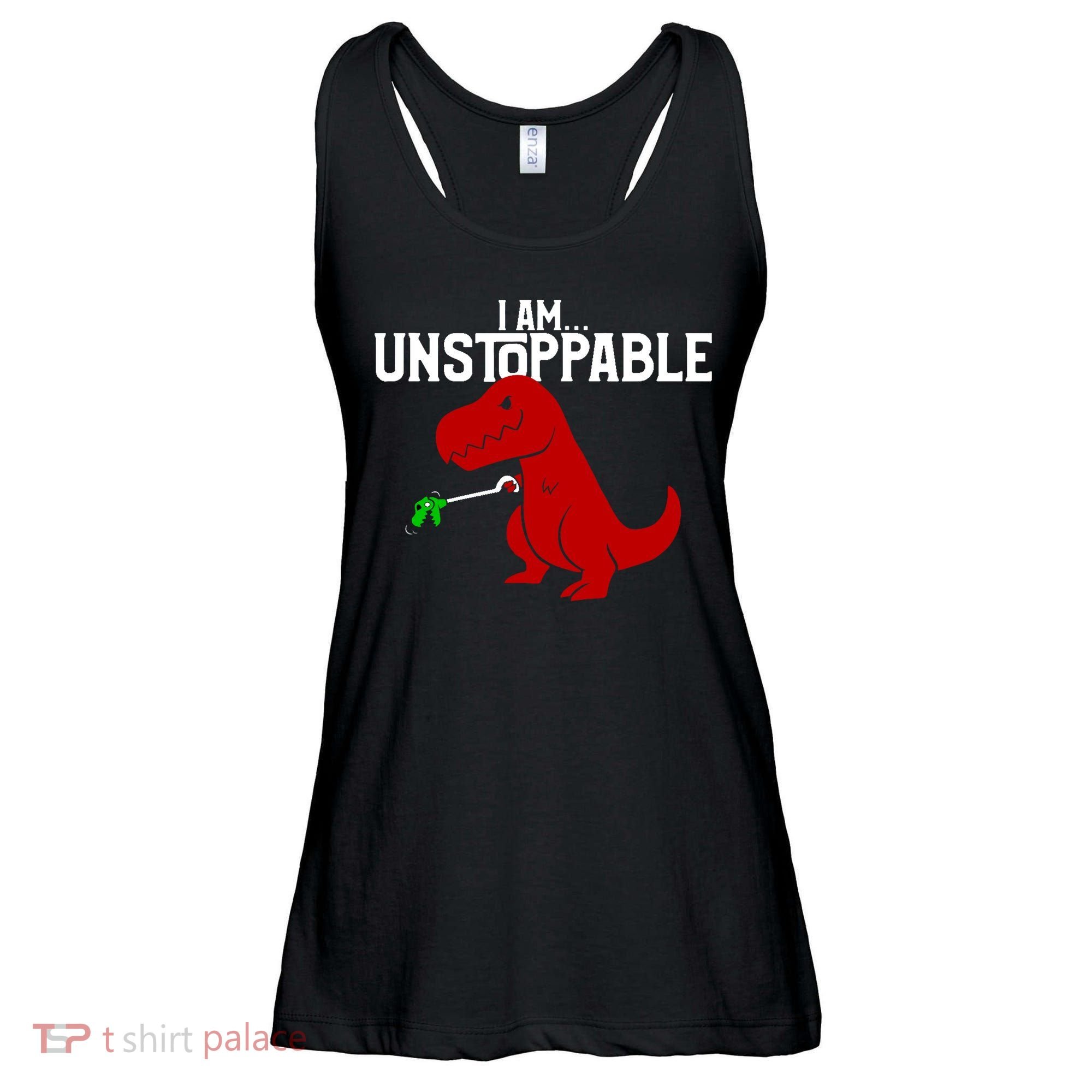 Cute & Funny I Am Unstoppable T-Rex Dinosaur Ladies Essential Flowy Tank