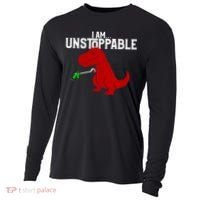 Cute & Funny I Am Unstoppable T-Rex Dinosaur Cooling Performance Long Sleeve Crew thumb 0