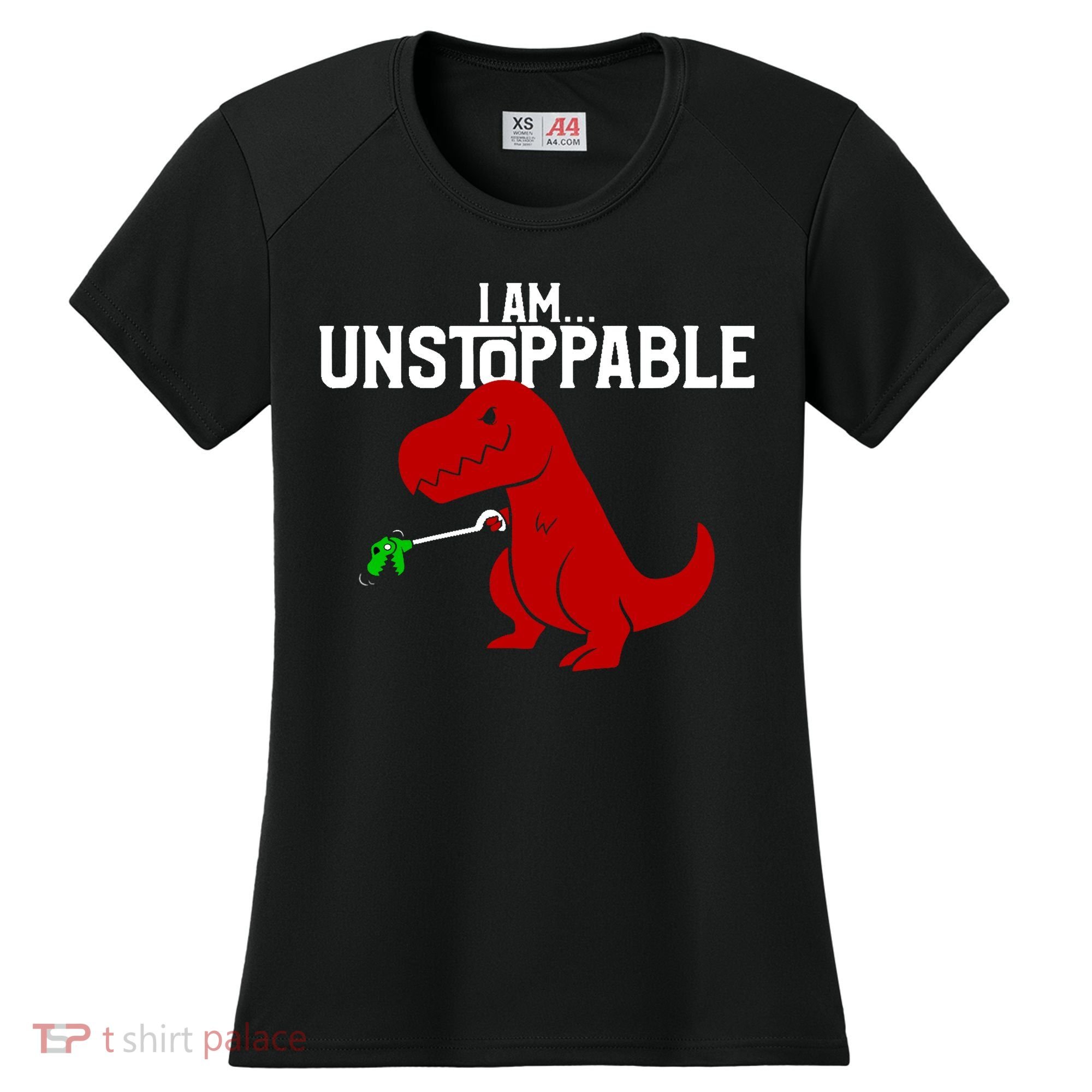 Cute & Funny I Am Unstoppable T-Rex Dinosaur Women's Cooling Performance Crew T-Shirt