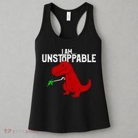 Cute & Funny I Am Unstoppable T-Rex Dinosaur Women's Tank Top thumb 3