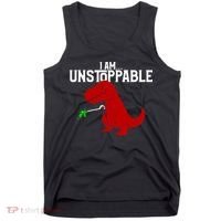 Cute & Funny I Am Unstoppable T-Rex Dinosaur Tank Top thumb 0