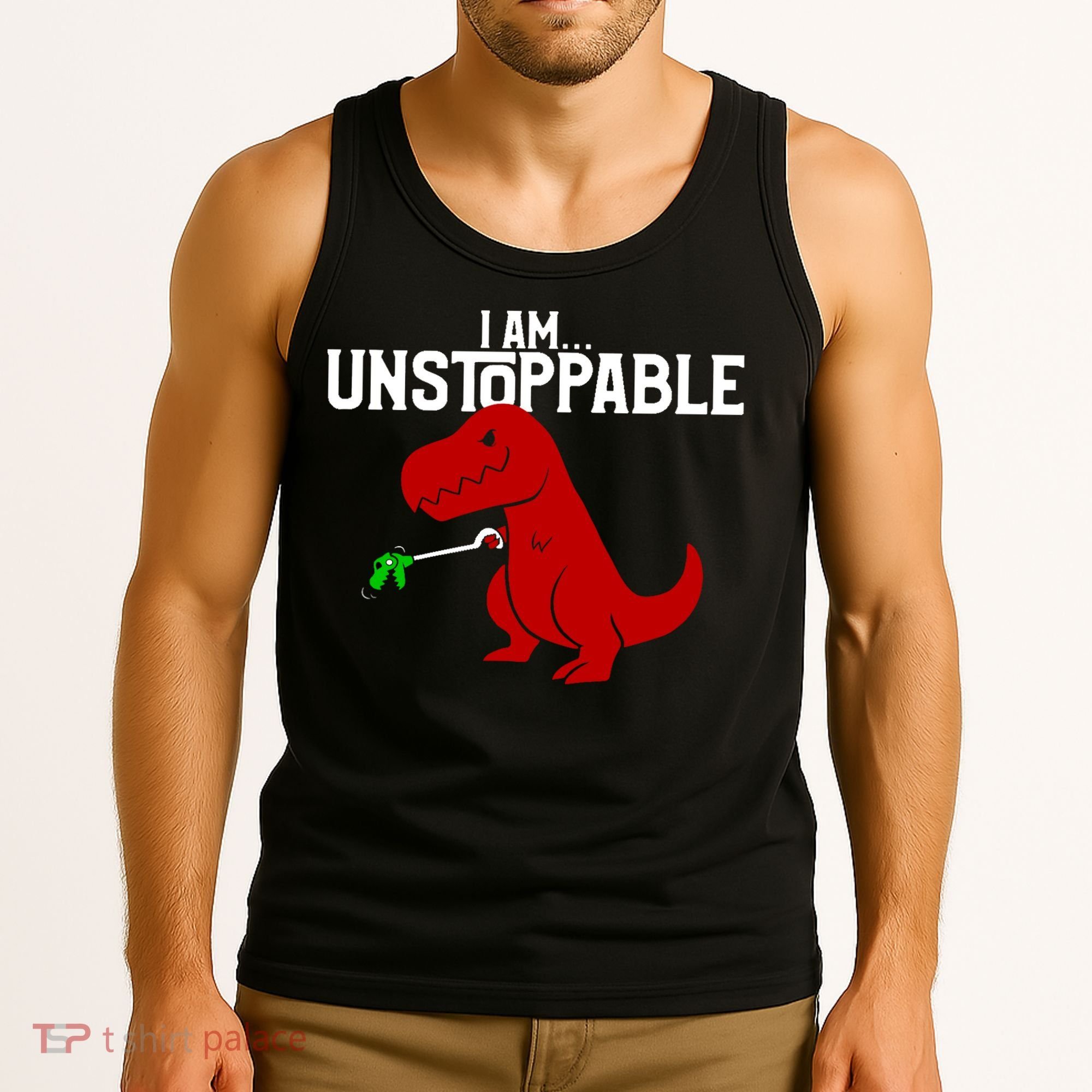 Cute & Funny I Am Unstoppable T-Rex Dinosaur Tank Top