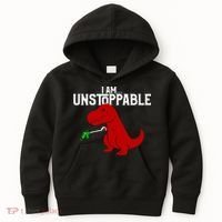 Cute & Funny I Am Unstoppable T-Rex Dinosaur Kids Hoodie thumb 0