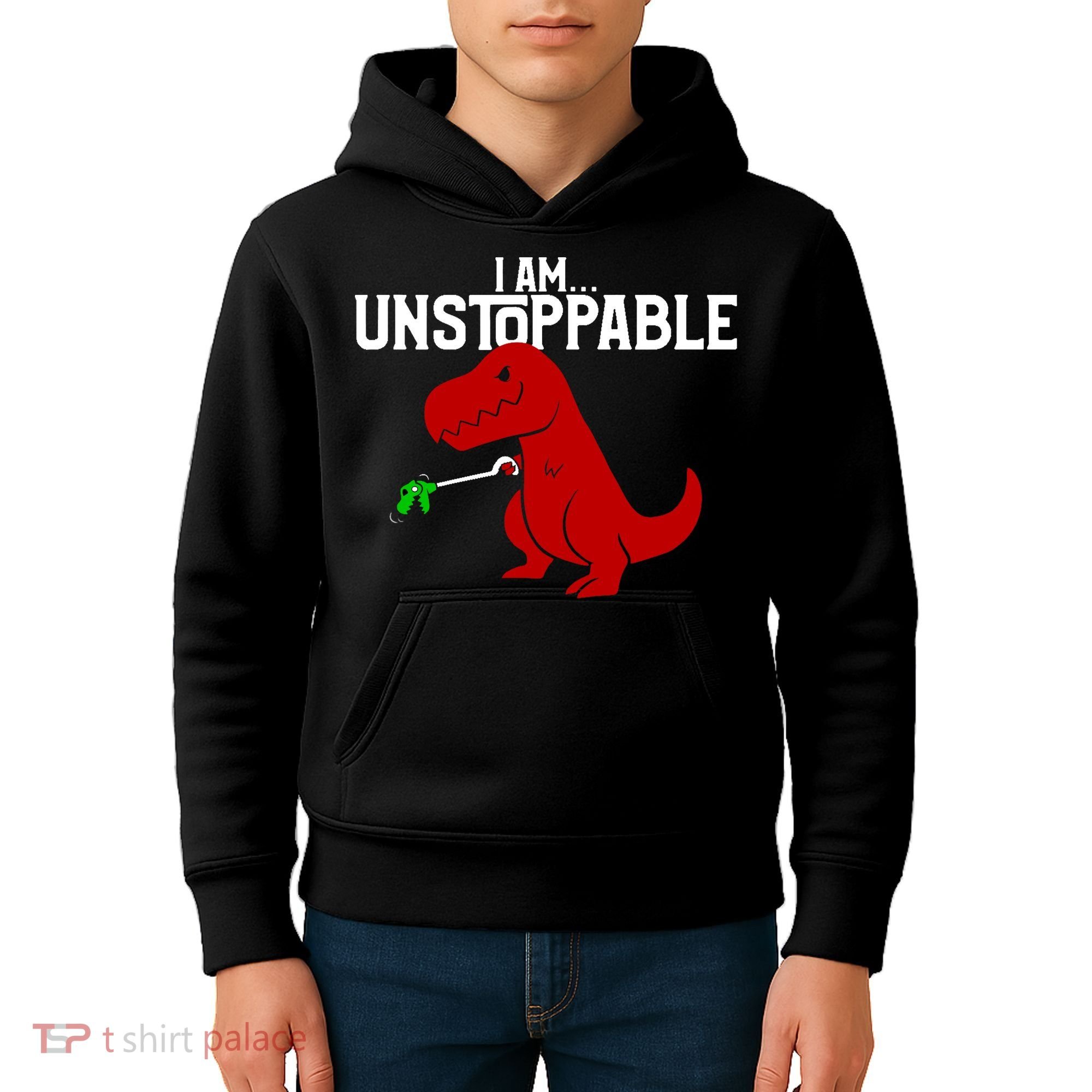 Cute & Funny I Am Unstoppable T-Rex Dinosaur Kids Hoodie