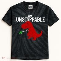 Cute & Funny I Am Unstoppable T-Rex Dinosaur Kids Tie-Dye T-Shirt thumb 0