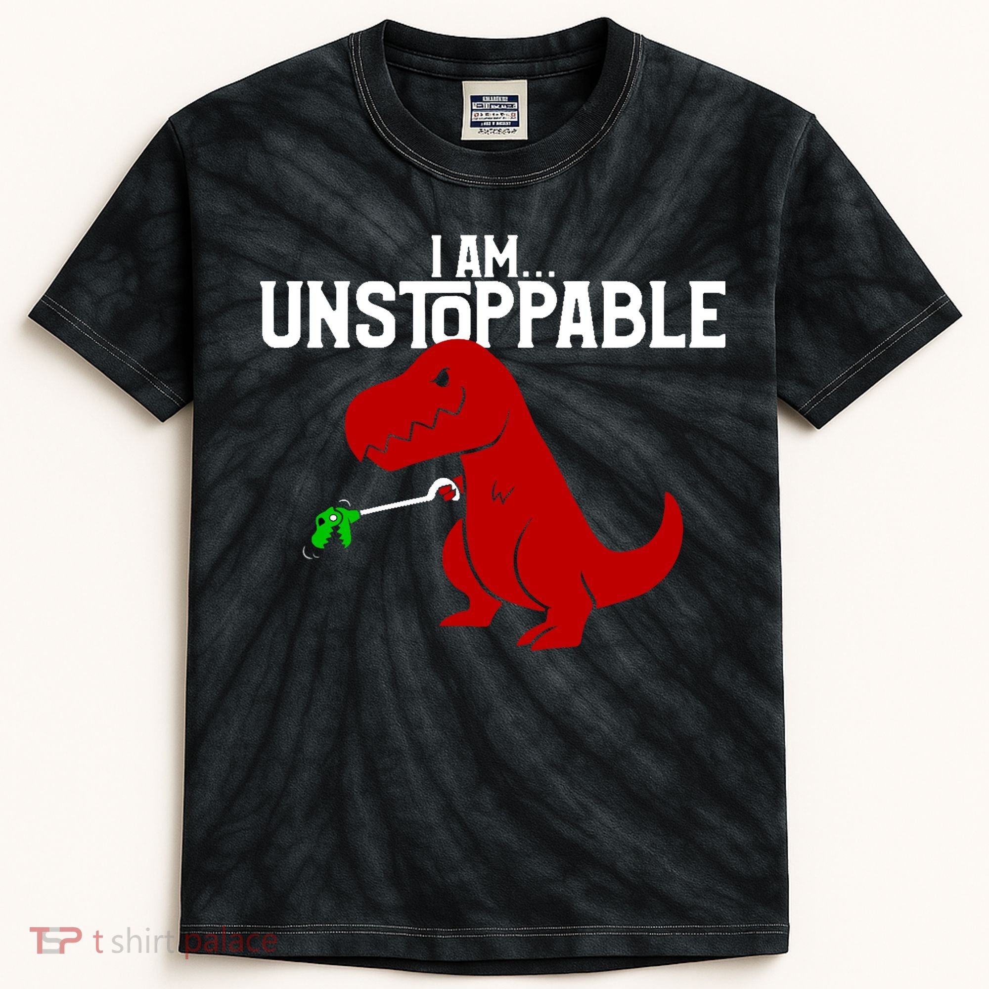 Cute & Funny I Am Unstoppable T-Rex Dinosaur Kids Tie-Dye T-Shirt