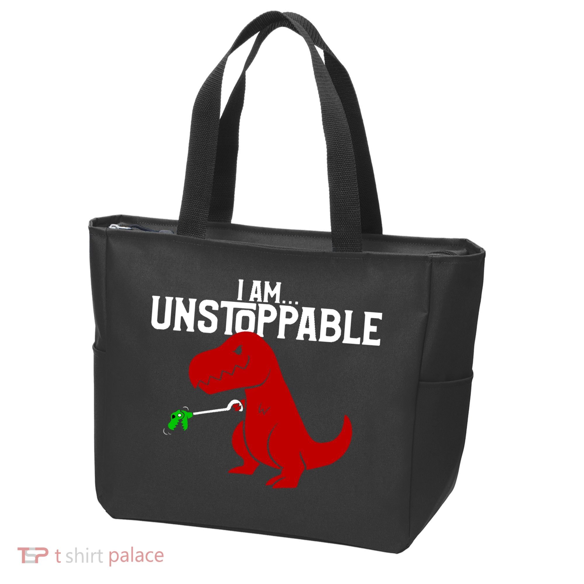 Cute & Funny I Am Unstoppable T-Rex Dinosaur Tote Bag