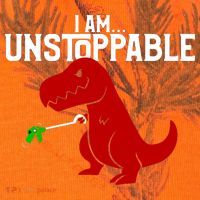 Cute & Funny I Am Unstoppable T-Rex Dinosaur Kati Licensed 12" Camo Cuffed Beanie thumb 2
