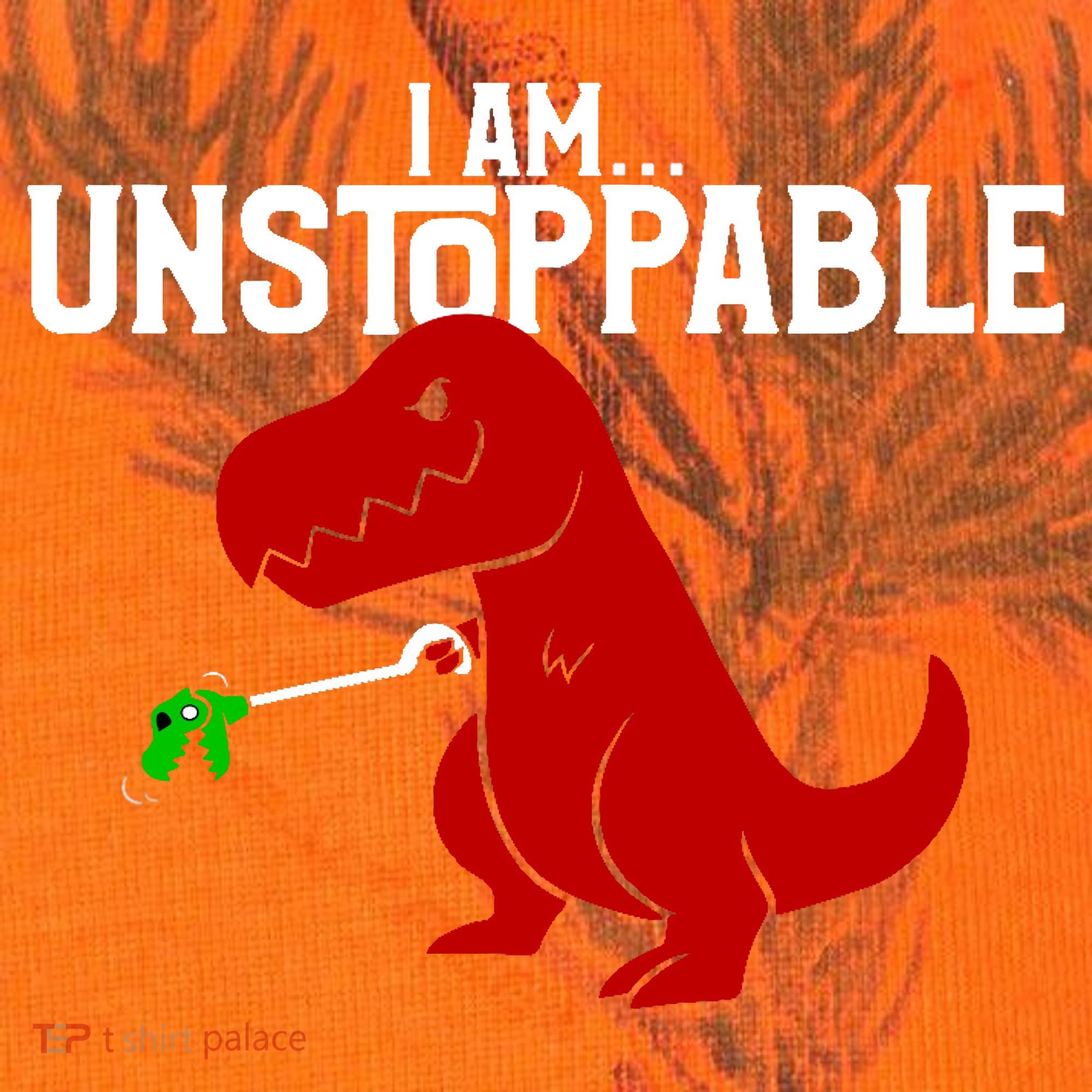 Cute & Funny I Am Unstoppable T-Rex Dinosaur Kati Licensed 12" Camo Cuffed Beanie