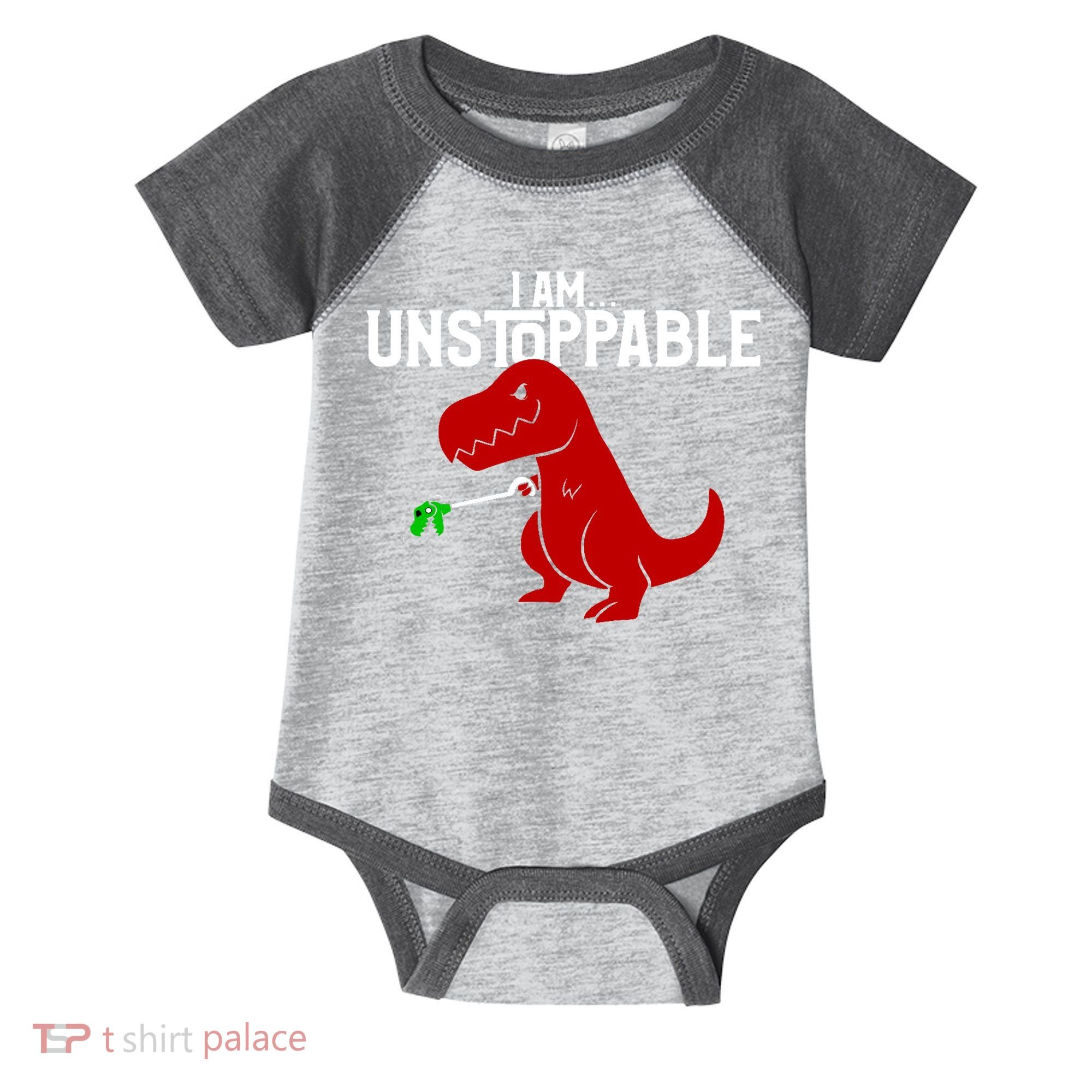 Cute & Funny I Am Unstoppable T-Rex Dinosaur Infant Baby Jersey Bodysuit