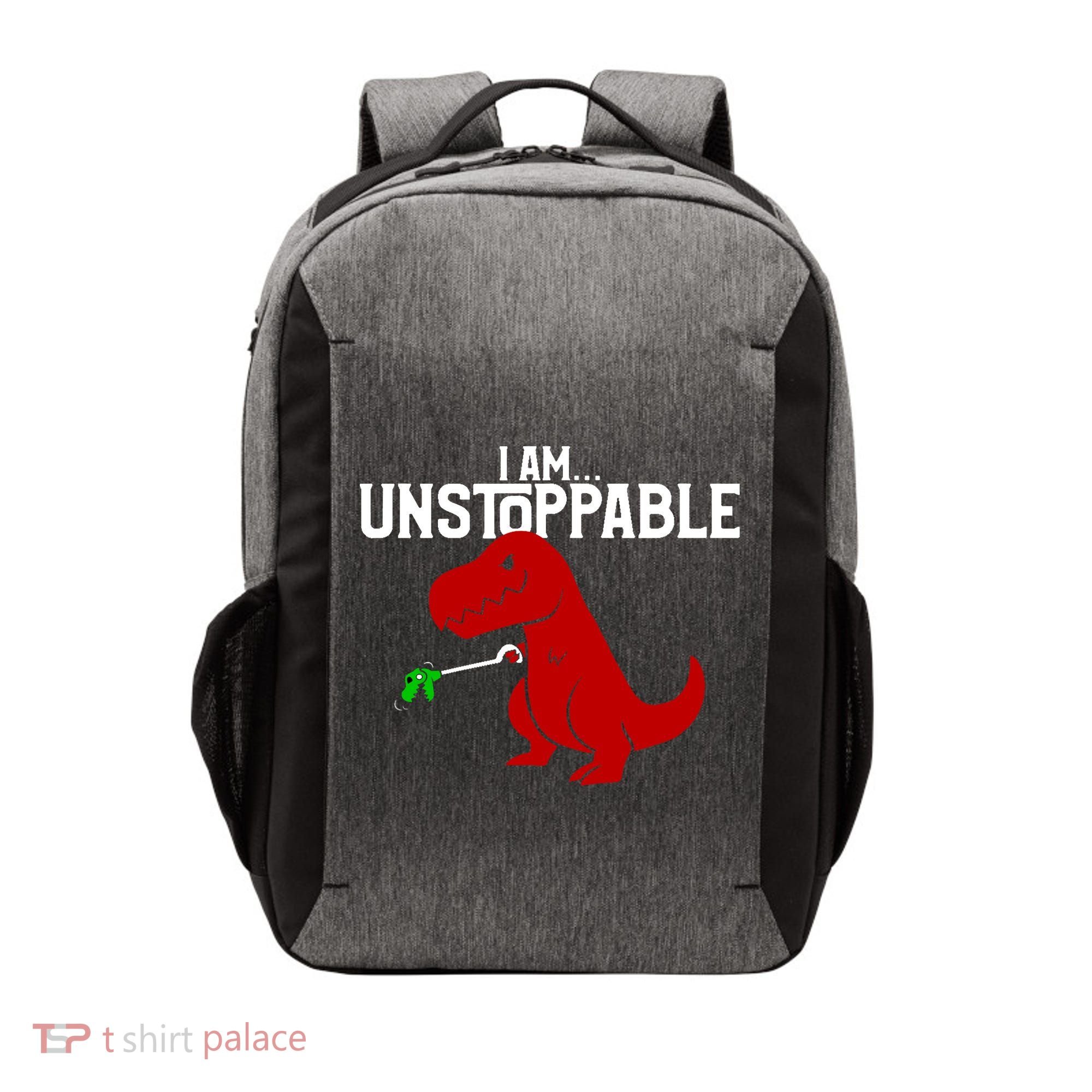 Cute & Funny I Am Unstoppable T-Rex Dinosaur Vector Backpack