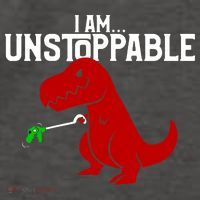 Cute & Funny I Am Unstoppable T-Rex Dinosaur Vector Backpack thumb 2