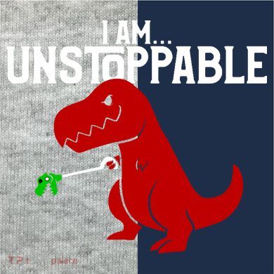Cute & Funny I Am Unstoppable T-Rex Dinosaur Kids Colorblock Raglan Jersey