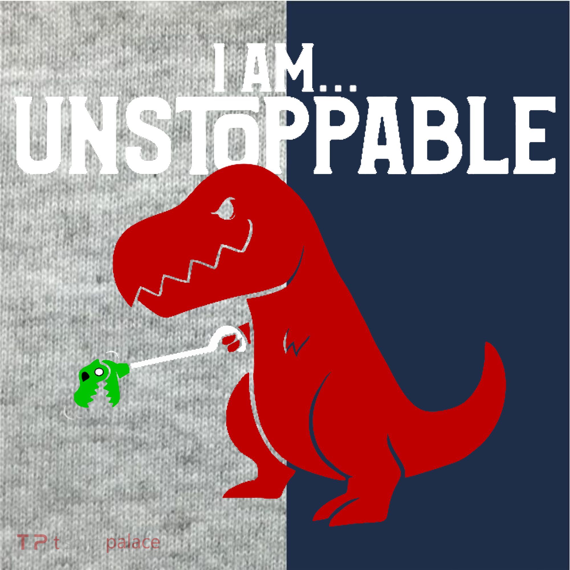 Cute & Funny I Am Unstoppable T-Rex Dinosaur Kids Colorblock Raglan Jersey