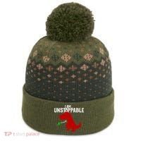 Cute & Funny I Am Unstoppable T-Rex Dinosaur The Baniff Cuffed Pom Beanie thumb 0