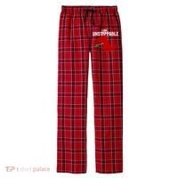 Cute & Funny I Am Unstoppable T-Rex Dinosaur Men's Flannel Plaid Pajama Pants thumb 0
