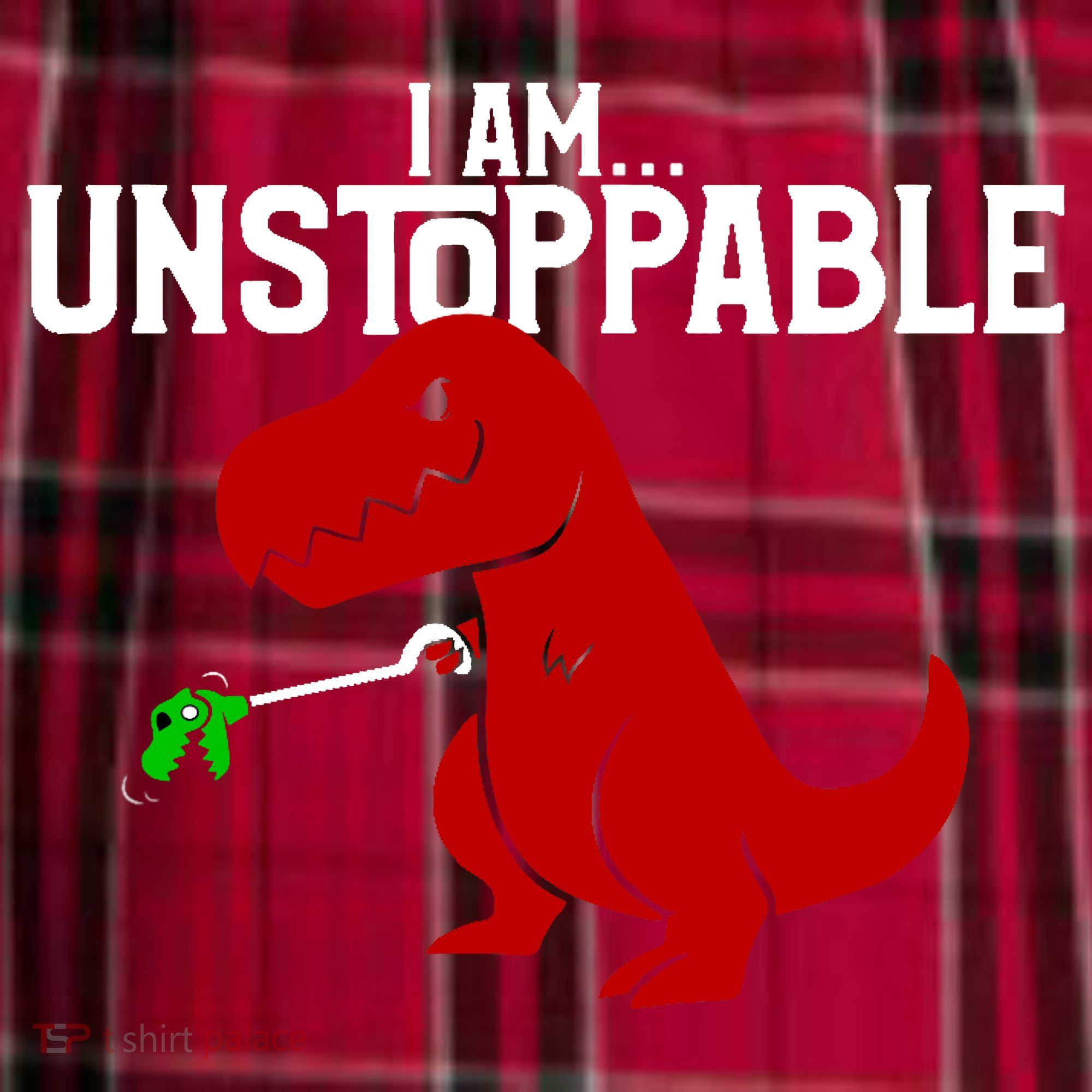 Cute & Funny I Am Unstoppable T-Rex Dinosaur Men's Flannel Plaid Pajama Pants