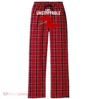 Cute & Funny I Am Unstoppable T-Rex Dinosaur Women's Flannel Plaid Pajama Pants thumb 0