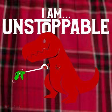 Cute & Funny I Am Unstoppable T-Rex Dinosaur Women's Flannel Plaid Pajama Pants