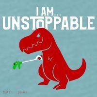 Cute & Funny I Am Unstoppable T-Rex Dinosaur Sueded Cloud Jersey T-Shirt thumb 2