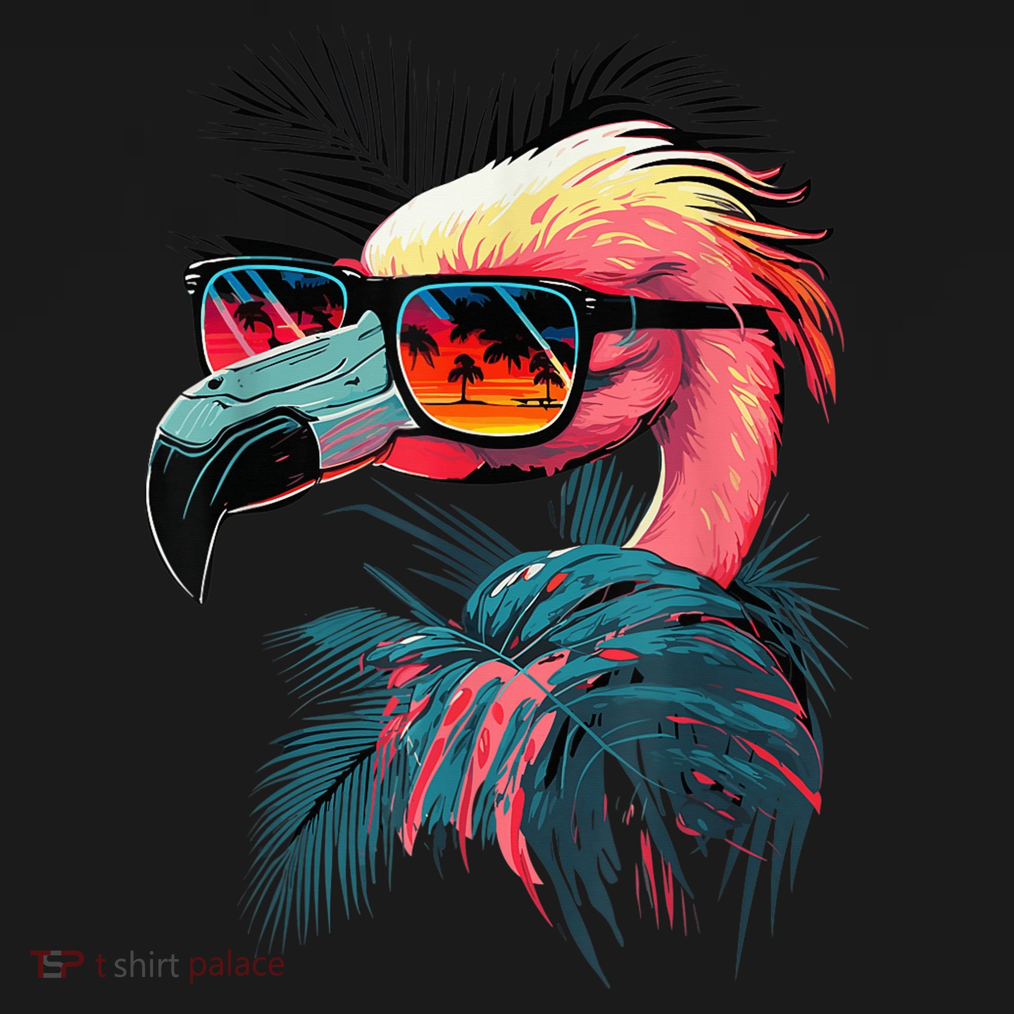 Cute Flamingo in Sunglasses Retro Vintage Funny Beach Summer Hoodie