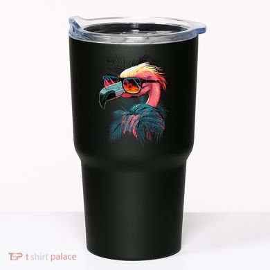Cute Flamingo in Sunglasses Retro Vintage Funny Beach Summer Tumbler