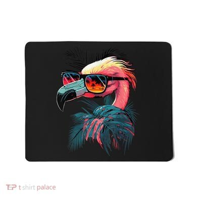 Cute Flamingo in Sunglasses Retro Vintage Funny Beach Summer Mousepad