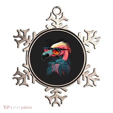 Cute Flamingo in Sunglasses Retro Vintage Funny Beach Summer Ornament