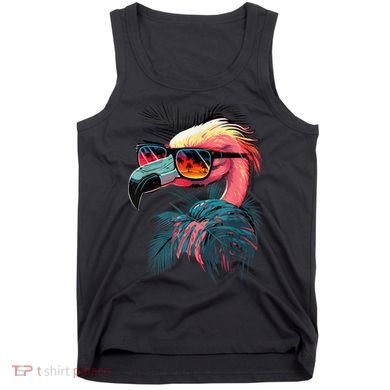 Cute Flamingo in Sunglasses Retro Vintage Funny Beach Summer Tank Top