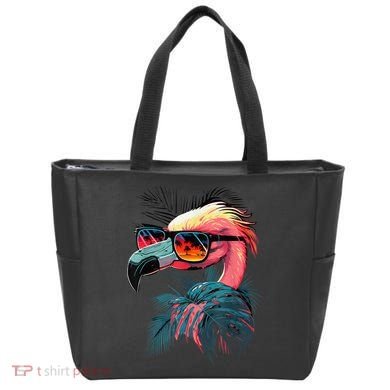 Cute Flamingo in Sunglasses Retro Vintage Funny Beach Summer Tote Bag
