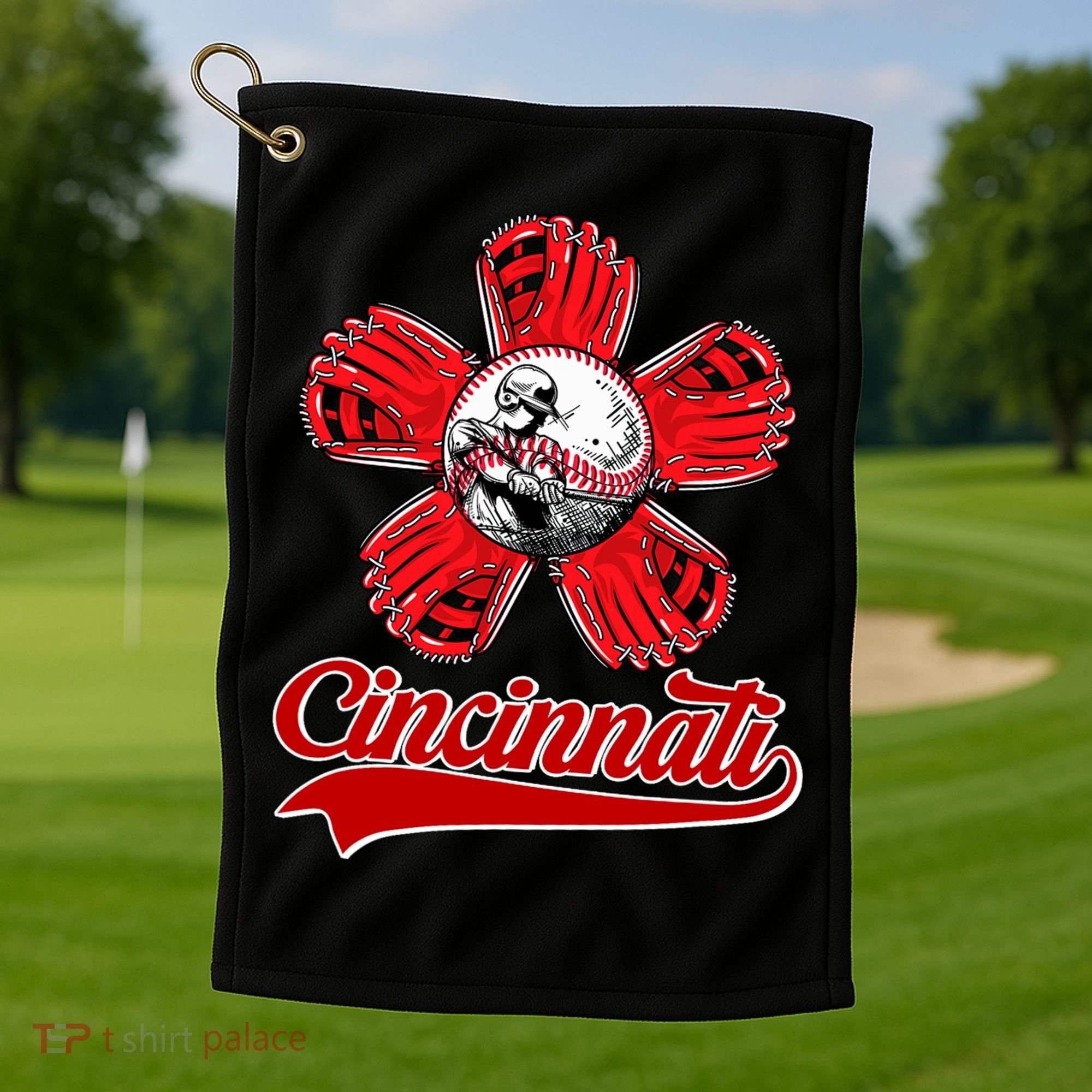 Cincinnati Flower I Love Cincinnati Golf Towel