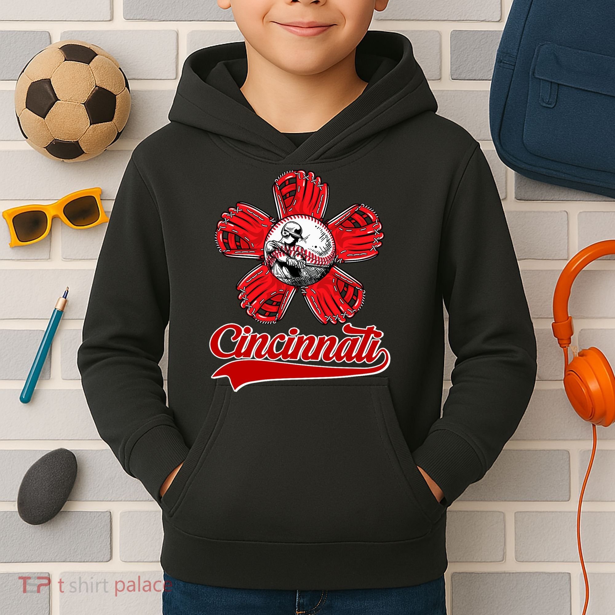 Cincinnati Flower I Love Cincinnati Kids Hoodie