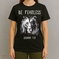Christian Fearless Joshua 1:9 Faith Gift T-Shirt thumb 4