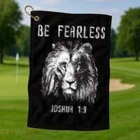 Christian Fearless Joshua 1:9 Faith Gift Golf Towel thumb 1