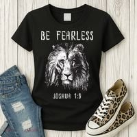 Christian Fearless Joshua 1:9 Faith Gift Women's T-Shirt thumb 3