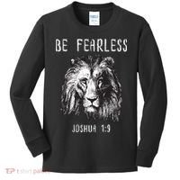 Christian Fearless Joshua 1:9 Faith Gift Kids Long Sleeve Shirt thumb 0
