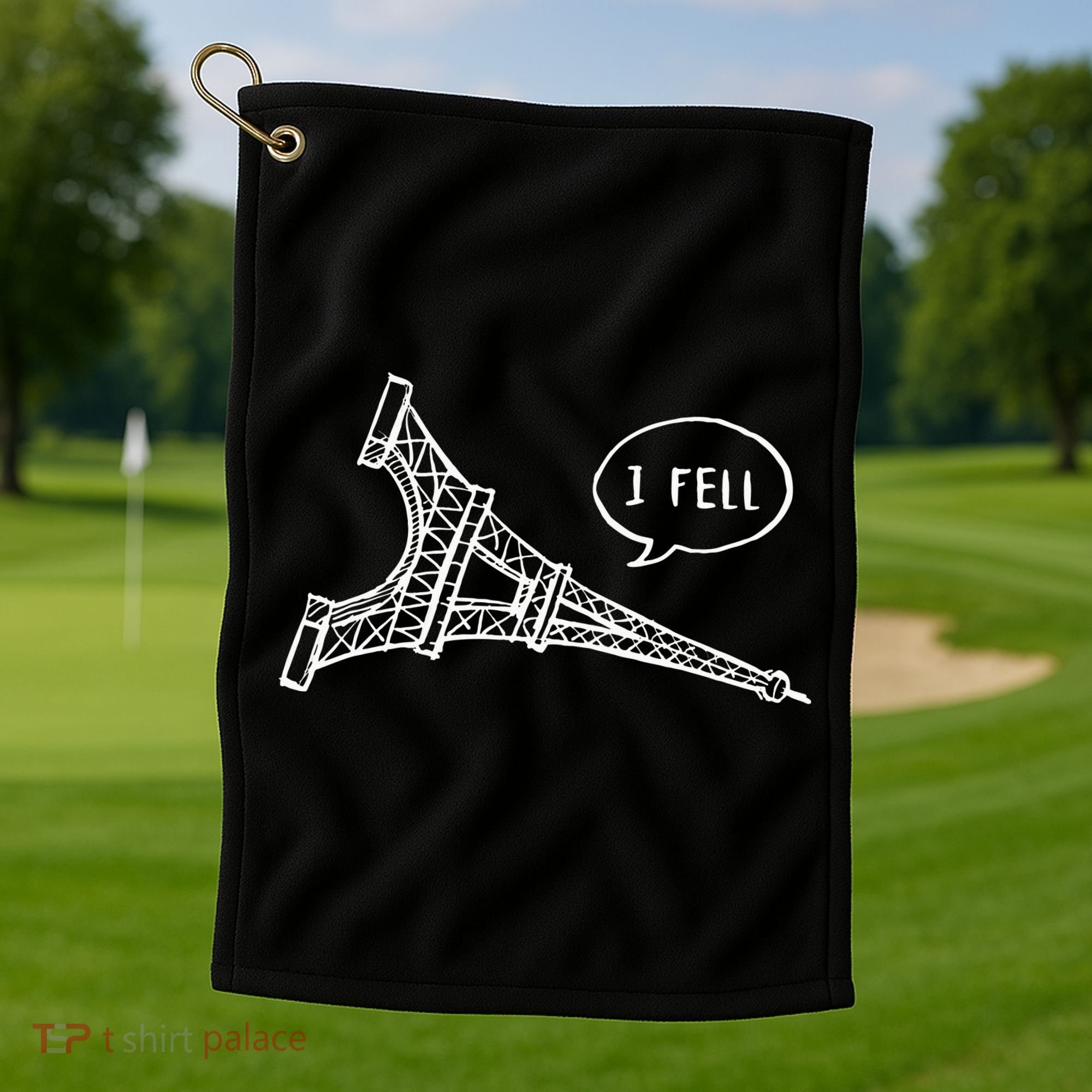 Cute French Joke I Fell Golf Towel