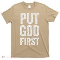 Christian Faith Jesus Gifts Women Put God First T-Shirt thumb 0