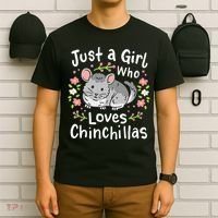 Chinchilla Funny Just A Girl Who Loves Chinchillas T-Shirt thumb 6