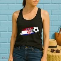 Croatia Flag Jersey Croatian Soccer Team Croatian Women's Tank Top thumb 2