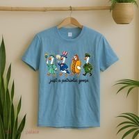 Cute Funny Just A Patriotic Goose Celebrate Fourth Of July T-Shirt thumb 2