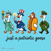 Cute Funny Just A Patriotic Goose Celebrate Fourth Of July T-Shirt thumb 6
