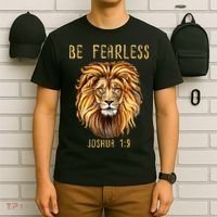 Christian Fearless Joshua 1:9 Faith Gift T-Shirt thumb 6